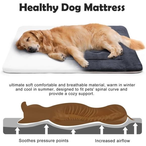 Dog Bed Soft Dog Crate Pad Mat for Medium/Large Dogs 36 in Non-Slip Bottom - Picture 3 of 8